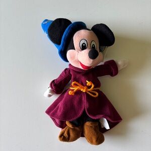 The Disney Store Sorcerer Mickey Fantasia Bean Bag Plush Stuffed Animal New